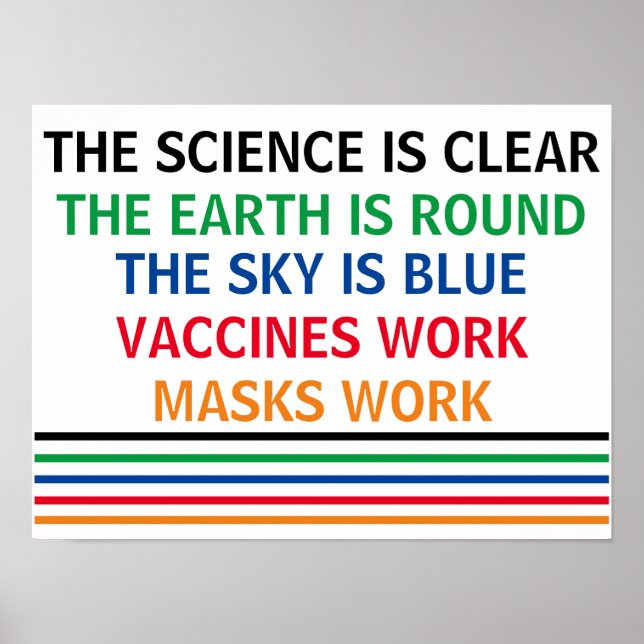 Poster Vaccins Travail Masques Travail La science est cla (Devant)