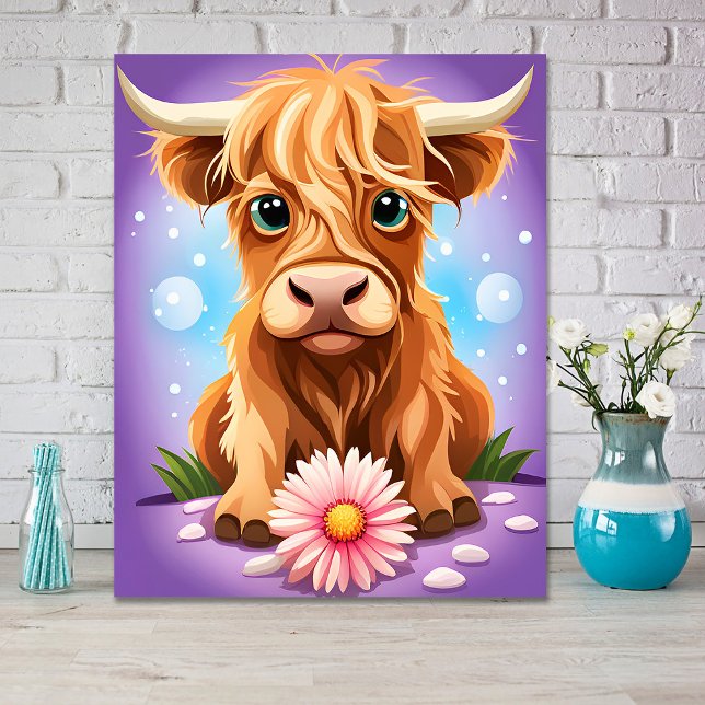 Poster Vache adorabile des Highlands Écossais AI  (Créateur téléchargé)