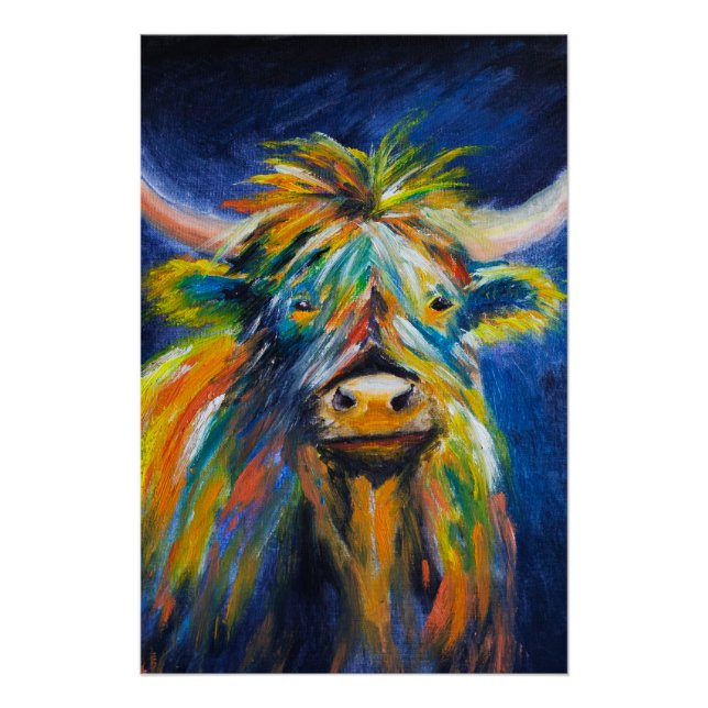 Poster Vache Angus Highland (Devant)