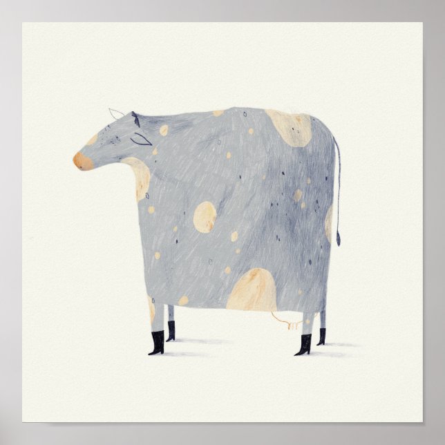 Poster Vache avec bottes (Devant)