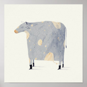 Poster Vache avec des bottes