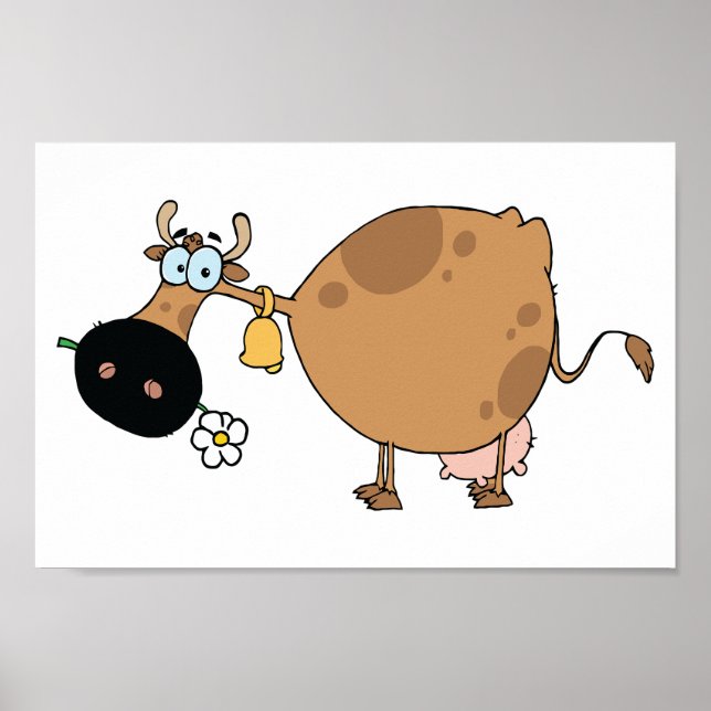Poster Vache Brown caricature (Devant)