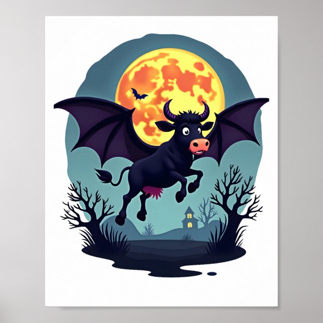 Poster Vache chauve-souris à minuit (Devant)