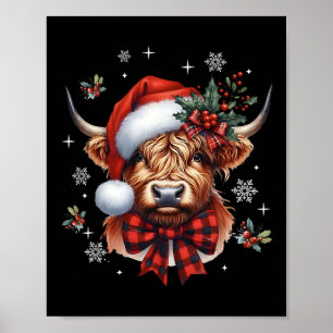 Poster Vache Coquette De Noël Vache Mignonne Meuglement N