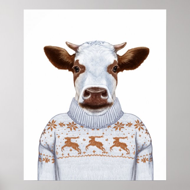 Poster Vache de Noël (Devant)