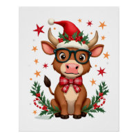 Vache des Highlands mignonne Chapeau de Père Noël