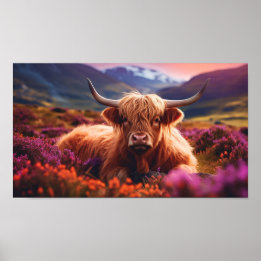 Poster Vache écossaise des Highlands