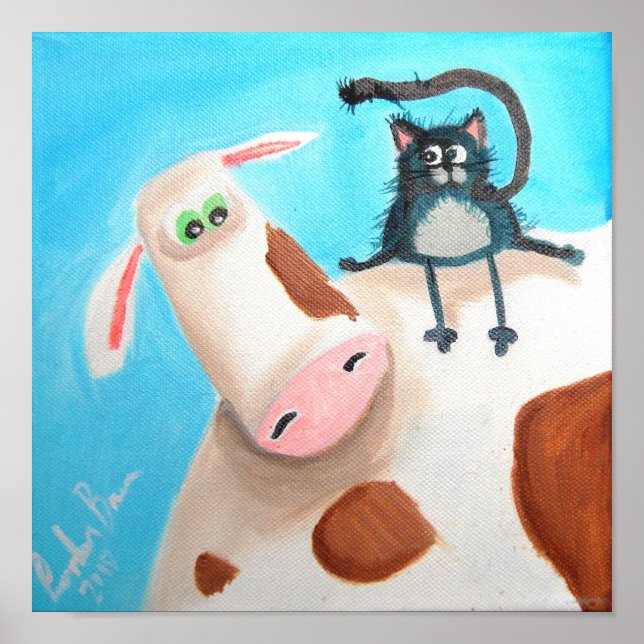 POSTER VACHE ET CHAT (Devant)