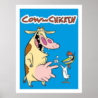 Poster Vache Et Poulet