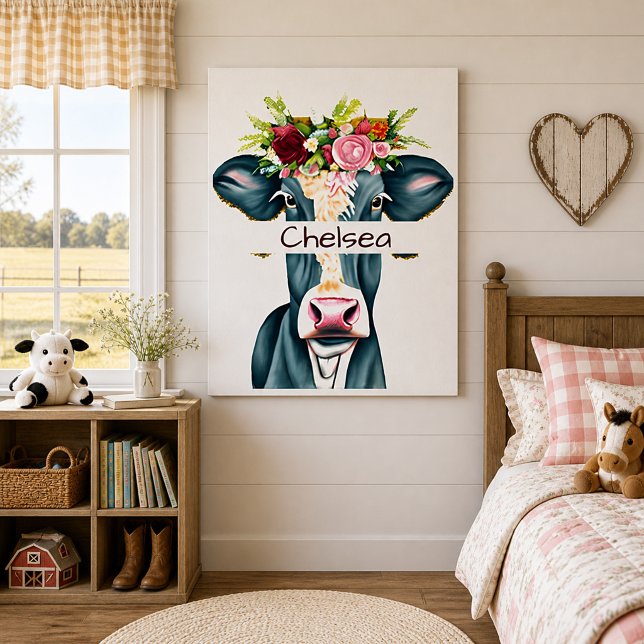 Poster Vache florale personnalisée  (Créateur téléchargé)