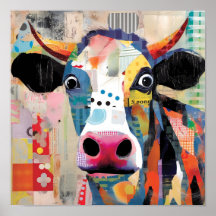Vache joueuse, un collage artistique et ecclésiast