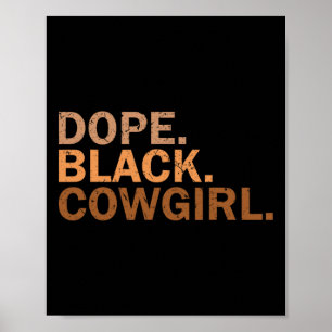 Poster Vache noire cowgirl drogue melanine Rodeo africain