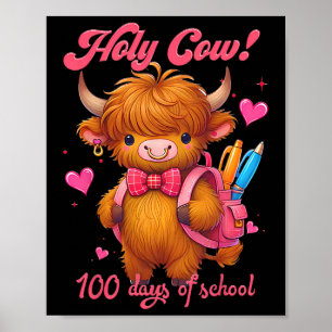 Poster Vache sacrée 100 jours d'école Mignonne Vache Ense