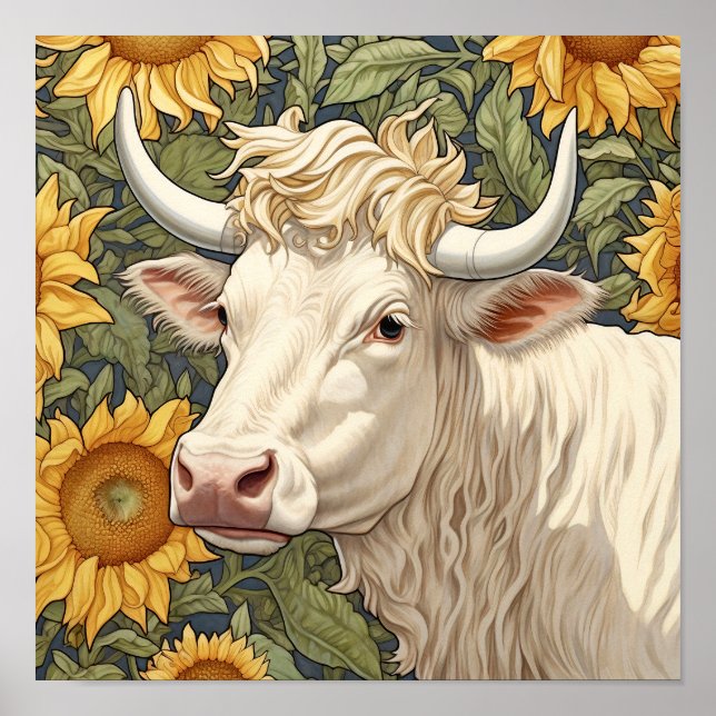Poster Vache Sunflower (Devant)