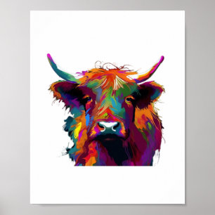 Poster Vache, vache, vache, art de la vache des hautes te
