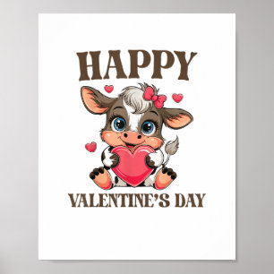 Poster Vache Valentine's Day Heart Gifts tee drôle Vache