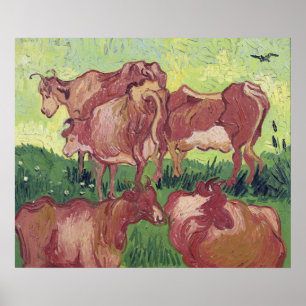 Poster Vaches à Vincent van Gogh  , 1890