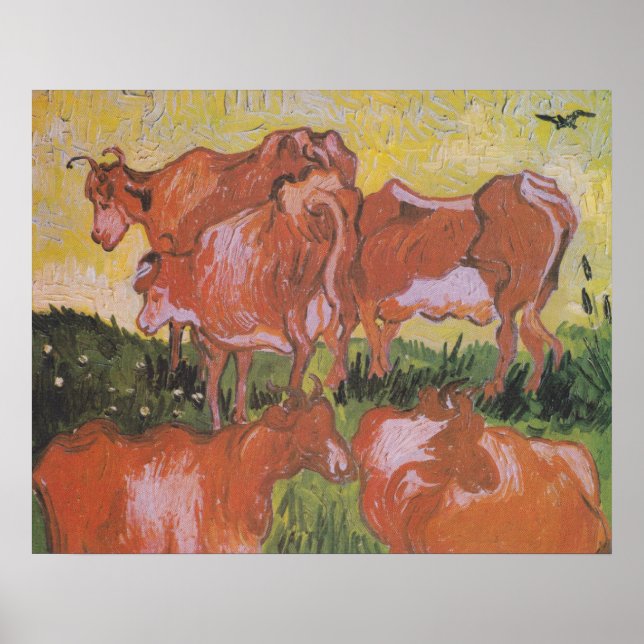 Poster Vaches (après Jordaens) par Van Gogh (Devant)