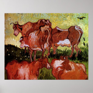 Poster Vaches (après Jordaens) par Vincent van Gogh