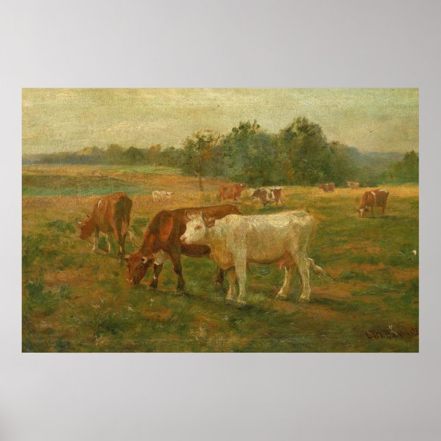 Poster Vaches - Edward Mitchell Banister - c1890 (Devant)