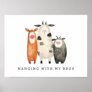 Poster Vaches Mignonnes avec mes Frères