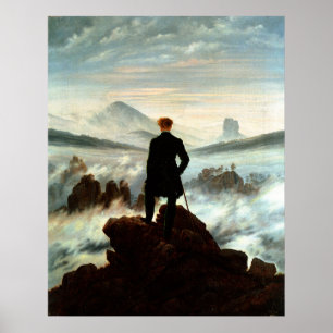 Poster Vagabond au-dessus de la mer du brouillard, Caspar