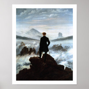 Poster Vagabond au-dessus de la mer du brouillard - David