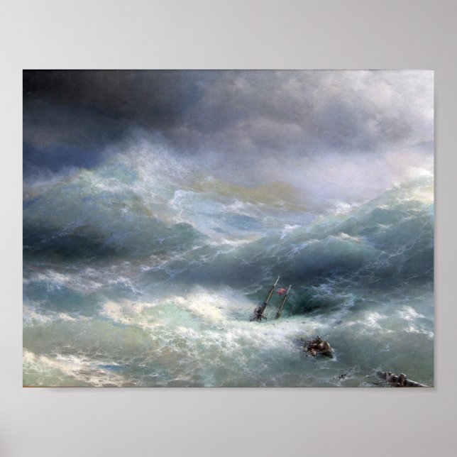 Poster Vague (1889), Ivan Aivazovsky (Devant)