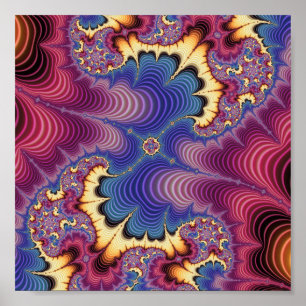 Poster Vague Cosmique Fractal Abstrait d'Art
