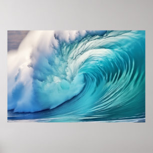 Poster Vague courbée Océan Force Nature Mer