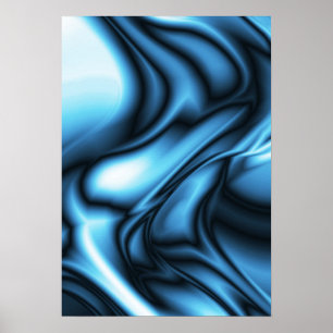 Poster Vague de soie bleue