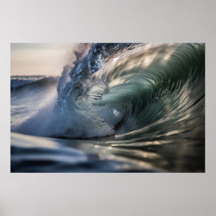 Poster Vague de surf océan