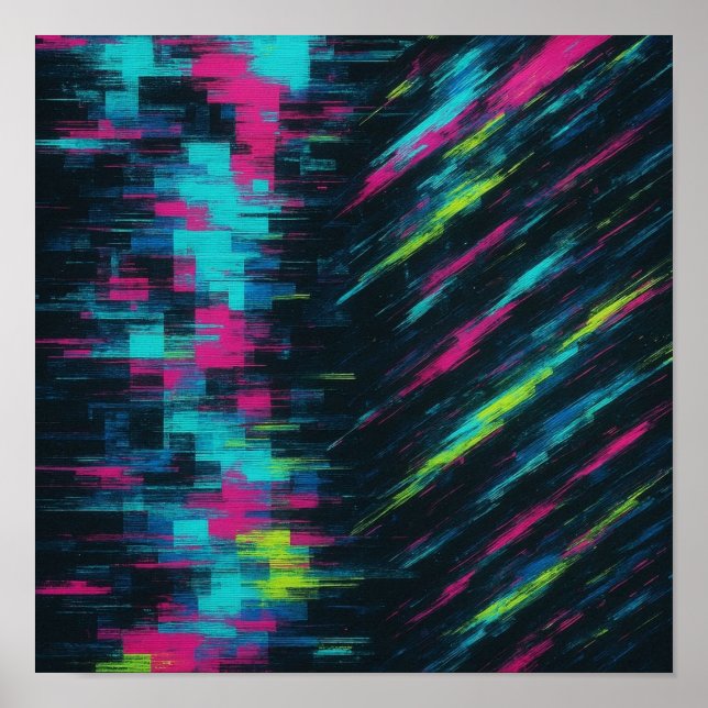 Poster Vague Dopamine vibrante dans le flux de fragments  (Devant)