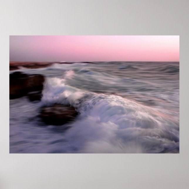 Poster Vague du coucher du soleil (Devant)