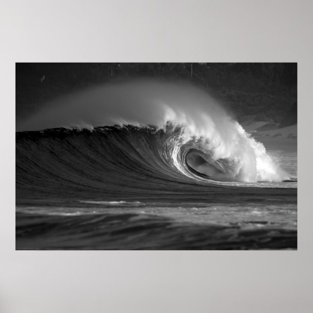 Poster Vague épique de Java - Surf noir et blanc (Devant)