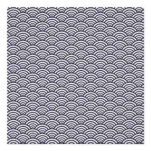Poster Vagues bleues japonaises Seigaiha Mer