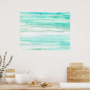 Poster Vagues d'aqua turquoise