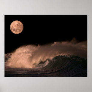 Poster Vagues de tempête du Pacifique Côte nord d'Oahu,