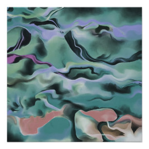 Poster Vagues En Harmonie Acrylique Pour L'Art Abstrait