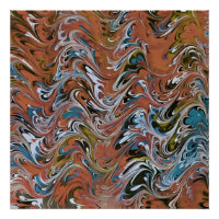 Vagues en rouge et bleu acrylique pour l'art Abstr