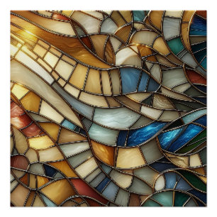 Poster Vagues en Verre Coloré