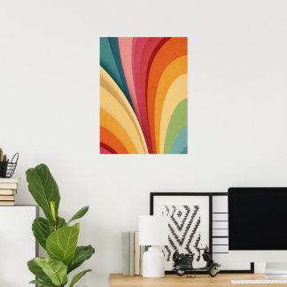 Poster Vagues et formes colorées dans le design