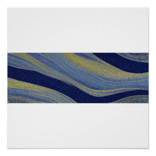 Poster Vagues fracturées du paysage marin Abstrait 02
