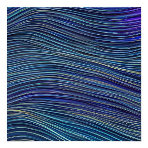 Poster Vagues fracturées du paysage marin Abstrait 05