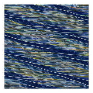 Poster Vagues fracturées du paysage marin Abstrait 08