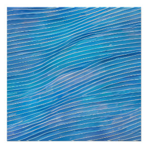 Poster Vagues fracturées du paysage marin Abstrait 21