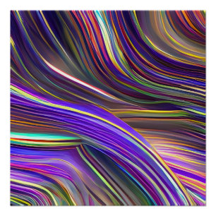 Poster Vagues fracturées du paysage marin Abstrait 24