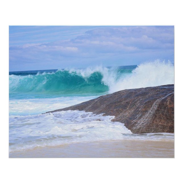 Poster Vagues géantes spectaculaires Rochers Paysage mari (Devant)
