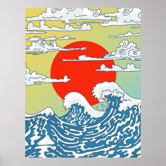 Poster Vagues japonaises (Devant)