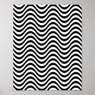 Poster Vagues noires et blanches